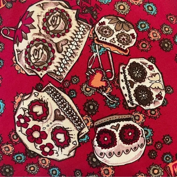 Hell Bunny Sugar Skull print dress. Size M. Sweetheart neck. Back zipper. Used. - Picture 13 of 13